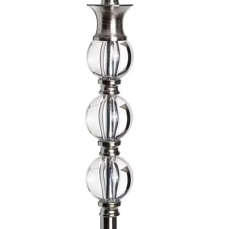 Kirklands Home Crystal and Silver Metal Floor Lamp White Discount