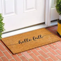 Kirklands Home Cursive Hello Fall Coir Doormat, 17x29