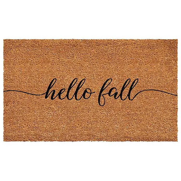 Kirklands Home Cursive Hello Fall Coir Doormat, 24x36
