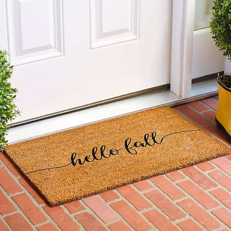 Kirklands Home Cursive Hello Fall Coir Doormat, 24x48 Discount