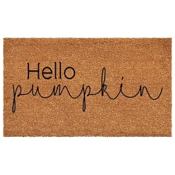 Kirklands Home Cursive Hello Pumpkin Fall Coir Doormat Hot