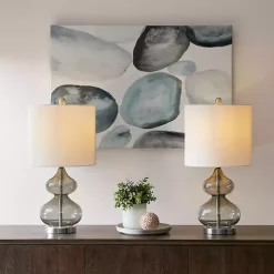 Kirklands Home Curved Glass Table Lamps, Set of 2 Gray Best