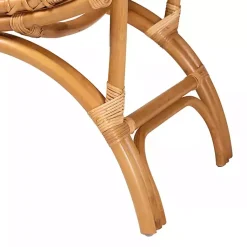 Kirklands Home Curved Natural Rat Woven Accent Chair Tan New