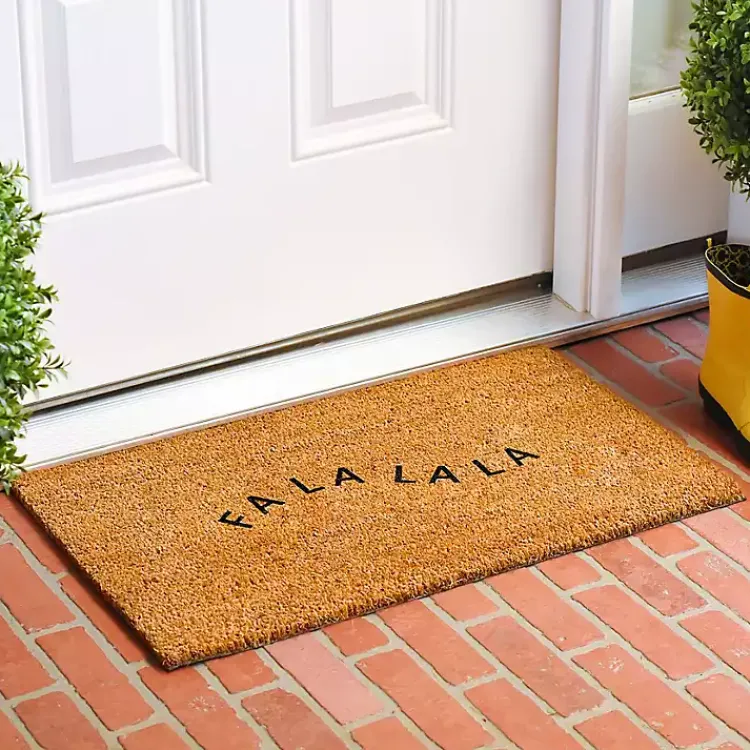Kirklands Home Curvy Fa La La Coir Doormat New