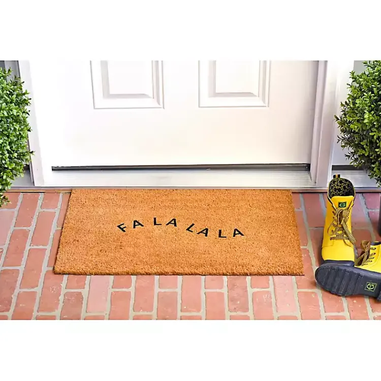 Kirklands Home Curvy Fa La La Coir Doormat New