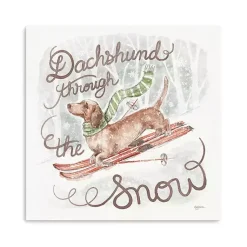 Christmas Art & Wall Decor>Kirklands Home Dachshund Through the Snow Canvas Art Print