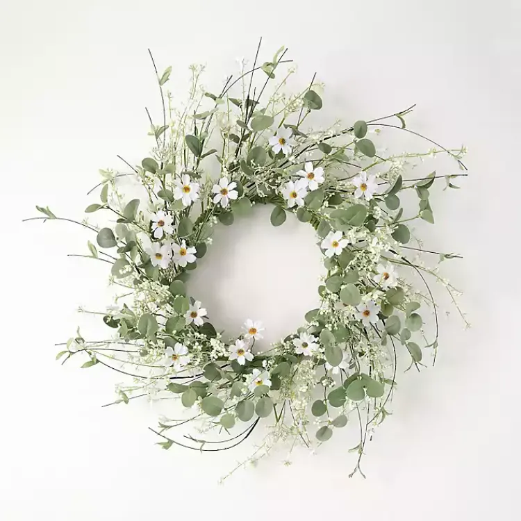 Wreaths>Kirklands Home Daisy and Eucalyptus Wreath