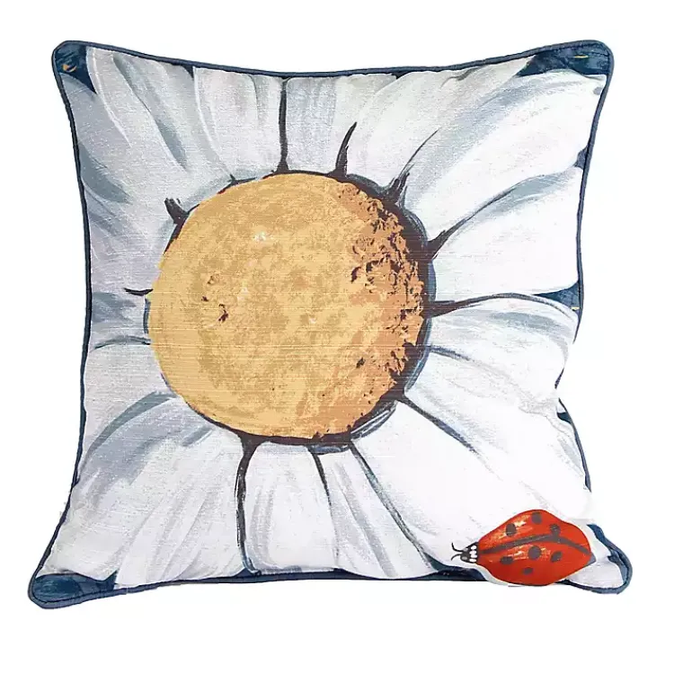 Pillows>Kirklands Home Daisy and Lady Bug Pillow