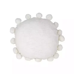 Pillows>Kirklands Home Daisy Soft Poms Round Throw Pillow White