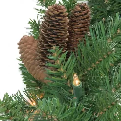 Arrangements & Greenery>Kirklands Home Dakota Pinecone Clear LED Lit Garland, 108 in. Green
