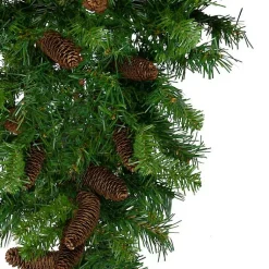 Christmas Wreaths>Kirklands Home Dakota Red Pinecone Teardrop Swag
