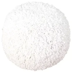 Poufs & Floor Cushions>Kirklands Home Dandelion Breeze Shaggy Pouf White
