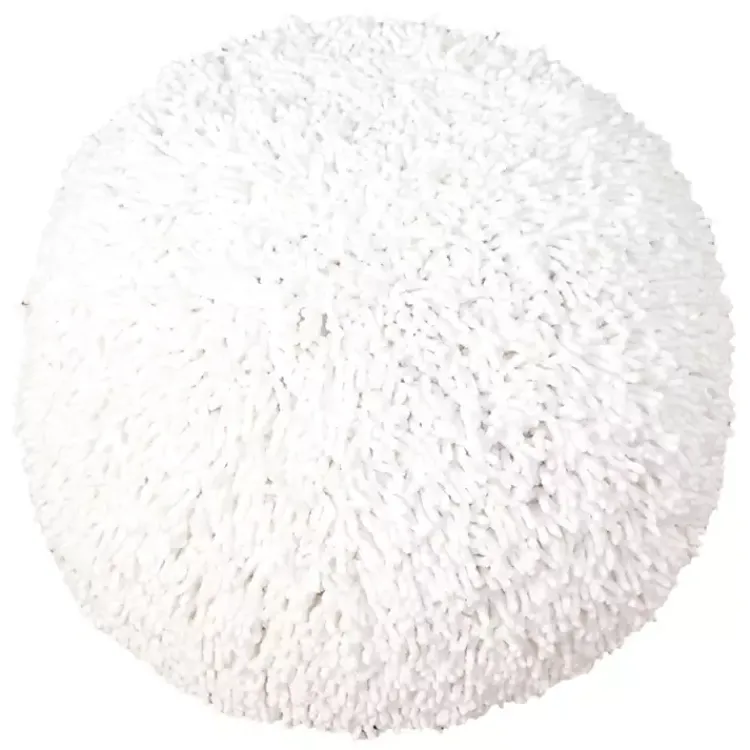 Poufs & Floor Cushions>Kirklands Home Dandelion Breeze Shaggy Pouf White