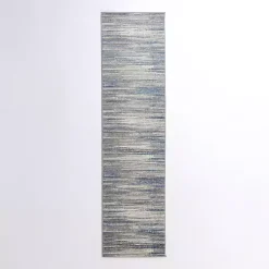 Kirklands Home Dark Blue Claire Modern Runner, 2x8 New