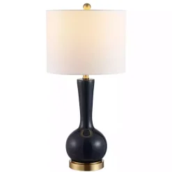 Kirklands Home Dark Blue Glass Gaetna Table Lamp White Sale