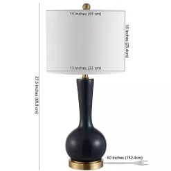 Kirklands Home Dark Blue Glass Gaetna Table Lamp White Sale