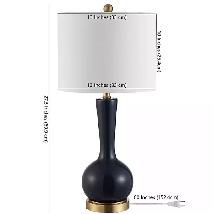 Kirklands Home Dark Blue Glass Gaetna Table Lamp White Sale