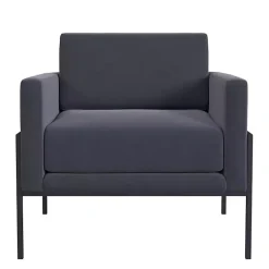 Kirklands Home Dark Velvet Black Metal Accent Chair Blue Discount