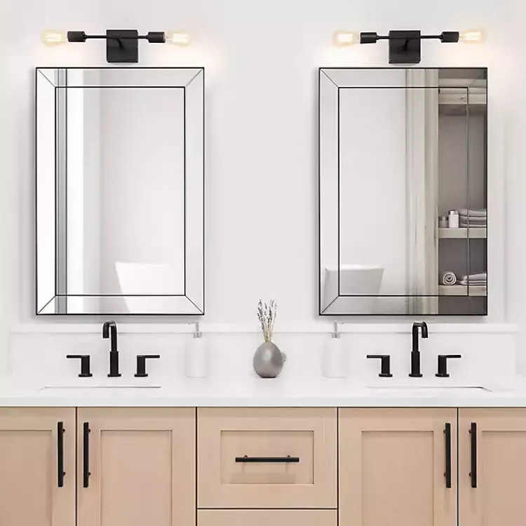 Kirklands Home Dark Bronze Bevel Rectangle Wall Mirror