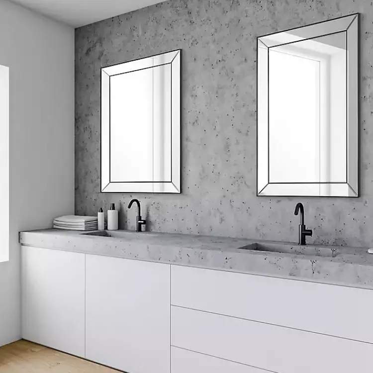 Kirklands Home Dark Bronze Bevel Rectangle Wall Mirror