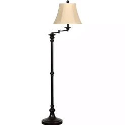 Kirklands Home Dark Bronze Menlo Swing Arm Floor Lamp Tan Sale