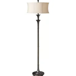 Kirklands Home Dark Bronze Metal Flare Floor Lamp Tan