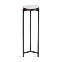 Kirklands Home Dark Bronze Mirrored Tabletop Aguilar Drink Table Brown Online