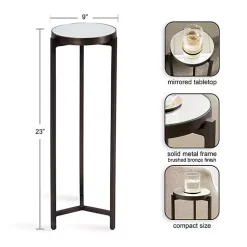 Kirklands Home Dark Bronze Mirrored Tabletop Aguilar Drink Table Brown Online