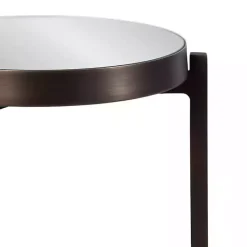 Kirklands Home Dark Bronze Mirrored Tabletop Aguilar Drink Table Brown Online