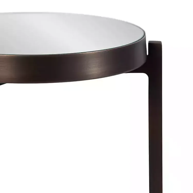 Kirklands Home Dark Bronze Mirrored Tabletop Aguilar Drink Table Brown Online
