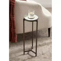 Kirklands Home Dark Bronze Mirrored Tabletop Aguilar Drink Table Brown Online