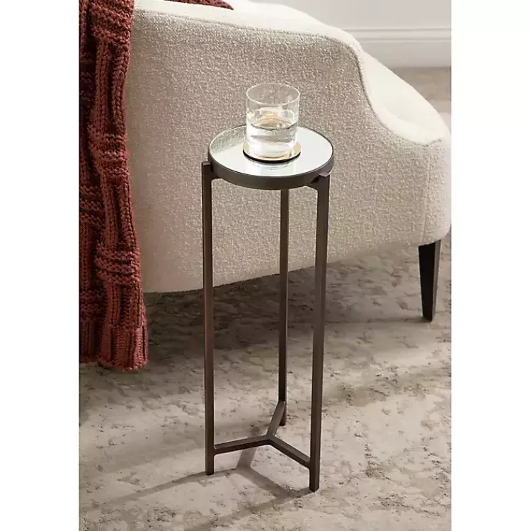 Kirklands Home Dark Bronze Mirrored Tabletop Aguilar Drink Table Brown Online