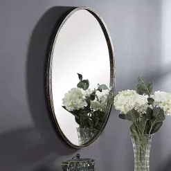 Kirklands Home Dark Bronze Oval Wall Mirror