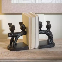 Decorative Accents>Kirklands Home Dark Bronze Perched Birds Bookends, Set of 2 Brown