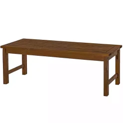 Kirklands Home Dark Acacia Wood Outdoor Bench Brown Discount