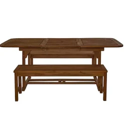 Kirklands Home Dark Acacia Wood 3-pc. Outdoor Dining Set Brown