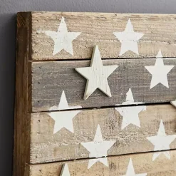 Kirklands Home Dark American Flag Wooden Wall Sculpture Brown Sale