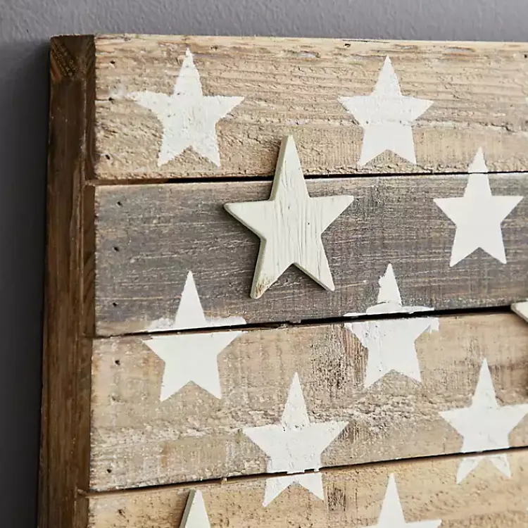 Kirklands Home Dark American Flag Wooden Wall Sculpture Brown Sale