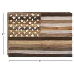Kirklands Home Dark American Flag Wooden Wall Sculpture Brown Sale