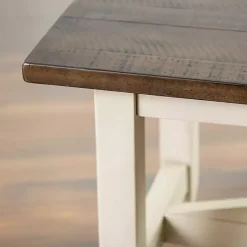 Kirklands Home Dark Brown and Jackson Dining Bench Ivory Discount