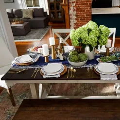 Kirklands Home Dark Brown and Ivory Jackson Dining Table Sale