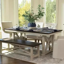 Kirklands Home Dark Brown and Ivory Jackson Dining Table Sale