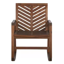 Kirklands Home Dark Chevron Outdoor Rocking Chair Brown Discount