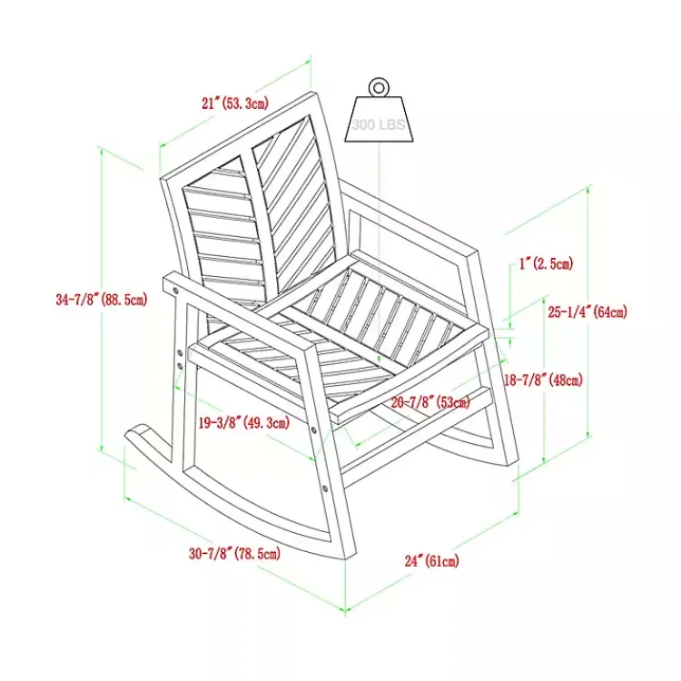 Kirklands Home Dark Chevron Outdoor Rocking Chair Brown Discount