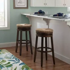 Kirklands Home Dark Seagrass Swivel Bar Stool Brown Online