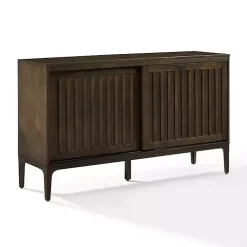 Kirklands Home Dark Slatted Sliding Door Sideboard Brown Online