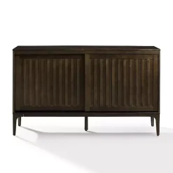 Kirklands Home Dark Slatted Sliding Door Sideboard Brown Online
