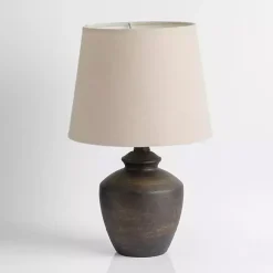 Kirklands Home Dark Brown Textured Table Lamp Tan Discount