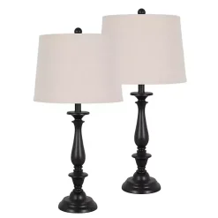 Kirklands Home Dark Brown Transitional Table Lamps, Set of 2 Tan