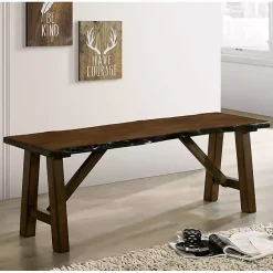 Kirklands Home Dark Wood Live Edge Bench Brown Best